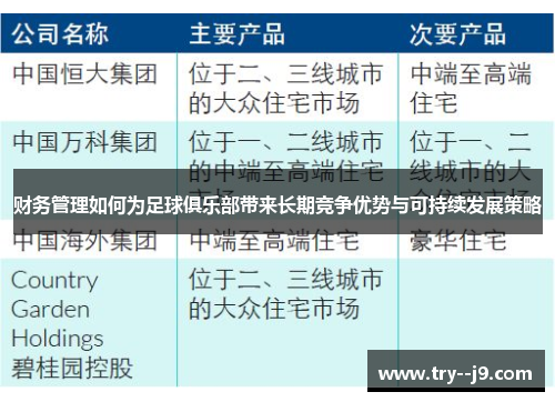 财务管理如何为足球俱乐部带来长期竞争优势与可持续发展策略 财务管理如何为足球俱乐部带来长期竞争优势与可持续发展策略